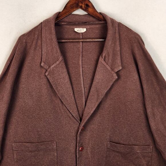 Pact Relaxed Blazer Cardigan Unisex XXL Brown Solid Organic Cotton Pockets EUC - Picture 5 of 14